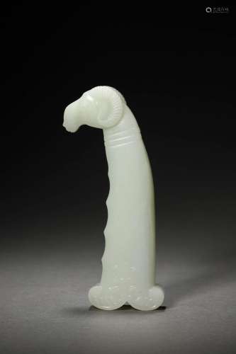 A QING WHITE JADE CARVING