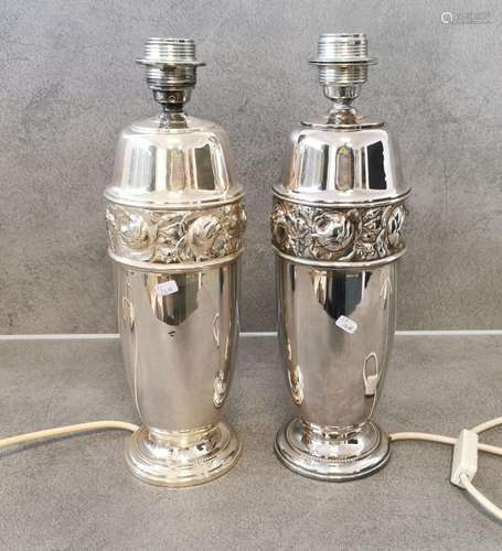 TABLE LAMPS WITH SILVER PLATED BASE