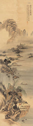 陆恢（1851-1920） 1916年作 山水 绢本设色立轴