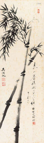 吴湖帆（1894-1968）  竹子 纸本水墨立轴