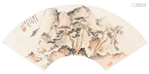 溥儒（1896-1963） 1931年作 空山秋雨 纸本设色镜心