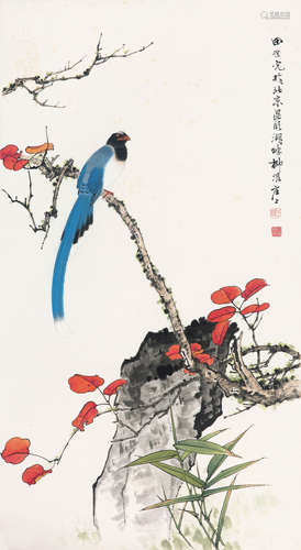 田世光（1916-1999）  花鸟 纸本设色托片