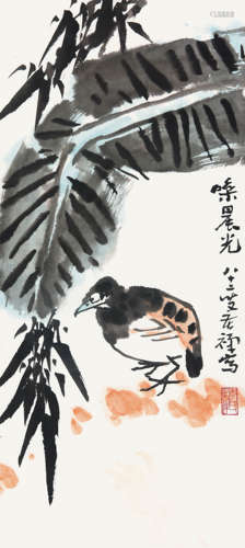 李苦禅（1899-1983）  花鸟 纸本设色立轴