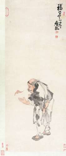 黄慎（1687-1772）  福自天来 纸本设色立轴