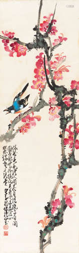 赵少昂（1905-1998）  花鸟 纸本设色立轴