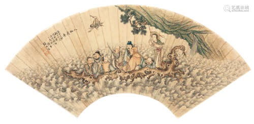 杨煦（b.1964） 1999年作 八仙庆寿 纸本设色镜心