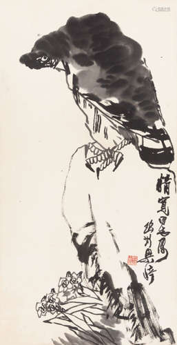 梁崎（1909-1996）  鹰 纸本水墨立轴