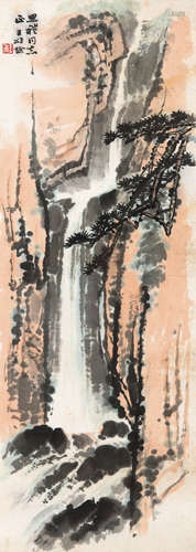 王颂馀（1910-2005）  山水 纸本设色托片