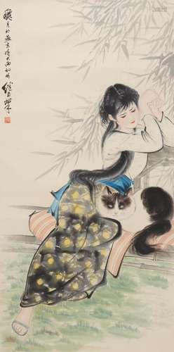 LIU JIYOU (1918-1983) Beauty and Cat