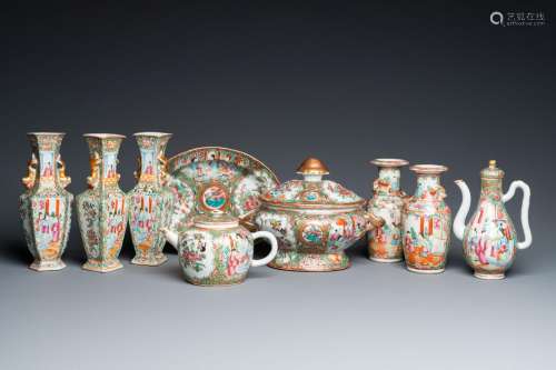 A varied collection of Chinese Canton famille rose porcelain...