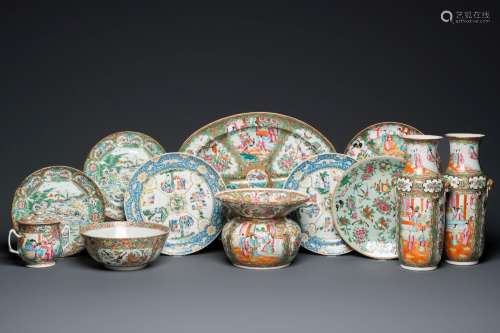 An extensive collection of Chinese Canton famille rose porce...