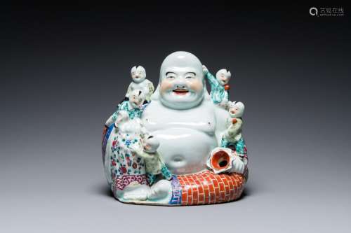 A Chinese famille rose Buddha figure, Zhu Mao Ji Zao 朱茂記造...