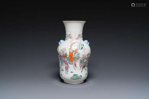 A Chinese famille rose 'narrative subject' vase, Tongzhi mar...