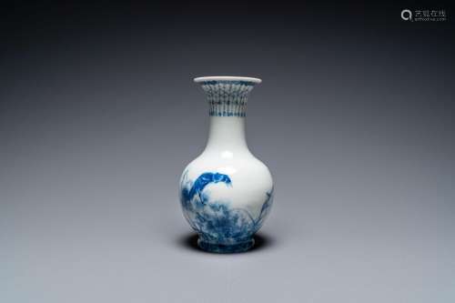 A Chinese blue and white 'Wang Bu' vase, Yongzheng mark, 20t...