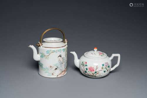 A Chinese qianjiang cai teapot signed Lin Jinshan 林謹善 and...