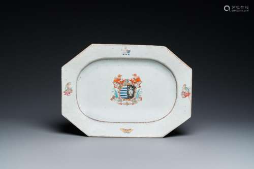 A Chinese famille rose armorial 'Hotham impaling Morley' dis...