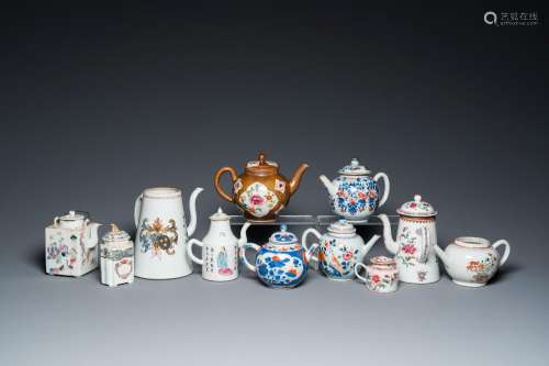 A large selection of Chinese famille rose and Imari-style te...