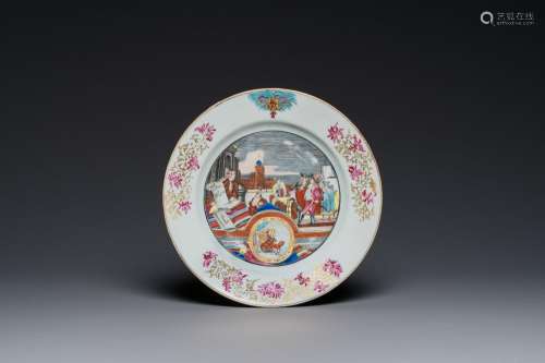 A rare Chinese European-decorated export porcelain 'Clothtra...