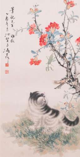 Follower of Wang Xuetao 王雪濤 (1903-1982): 'Cat and mantis'...