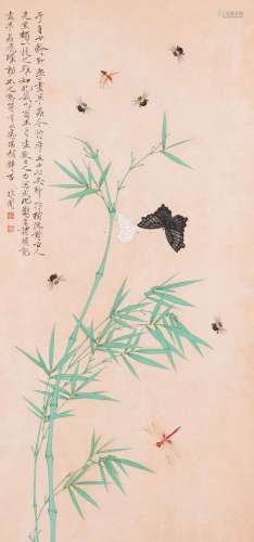 Attributed to Yu Fei'an 于非闇 (1889-1959): 'Bamboo and inse...