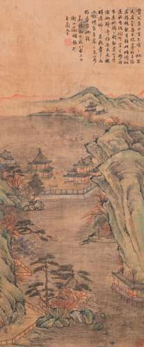 Follower of Qiu Ying 仇英 (1494-1552): 'Mountainous landscap...