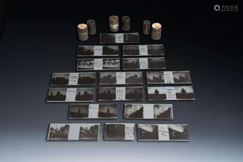 Sixteen Chinese glass negatives and three rolls of film with...