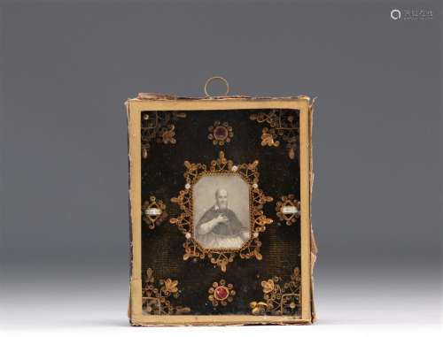 Très beau cadre reliquaire du XIXe siècle  Poids: 300 g Livr...