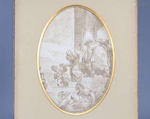 Dessin dans l\'entourage de Tiepolo du XVIIe siècle  Poids: ...