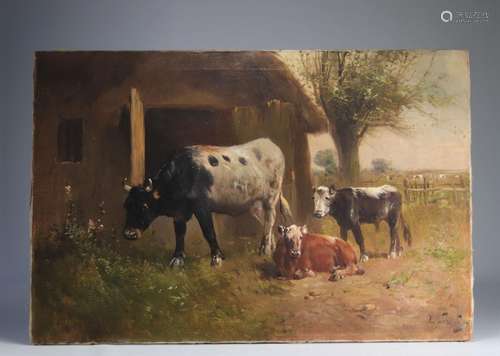 Henry SCHOUTEN (1857/64-1927) \"Vaches dans le pré\&quo...