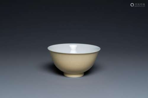 A Chinese monochrome light-brown-glazed bowl, Jiaqing mark, ...