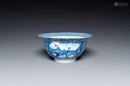 A Chinese blue and white 'narrative subject' bowl, Kangxi ma...