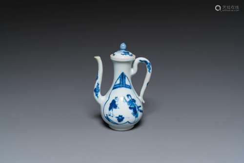 A Chinese blue and white 'Xi Xiang Ji' ewer and cover, Xuand...