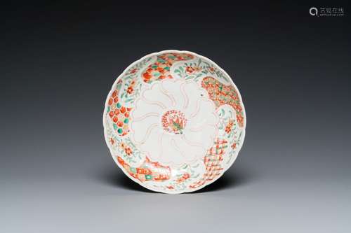 A Chinese wucai ko-sometsuke 'phoenix' plate for the Japanes...