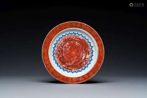 A rare Chinese Kinrande plate, Fu Gui Jia Qi 富贵佳器 mark, ...