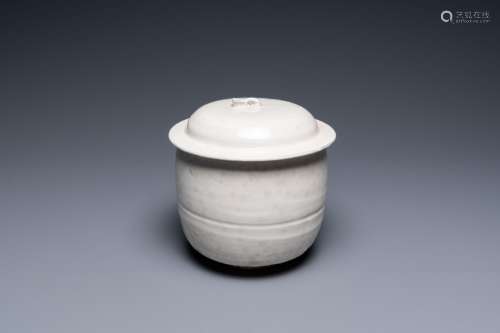 A Chinese cream-glazed jar and cover, Northern Song