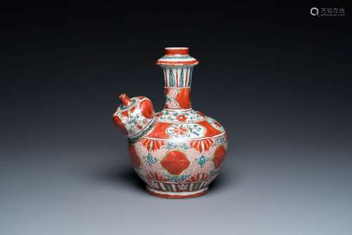 A Chinese Swatow kendi with ornamental design, Ming