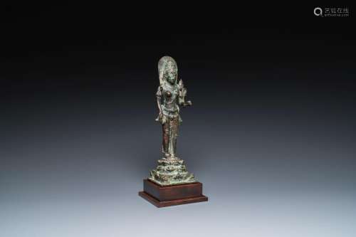 A Javanese bronze Majapahit sculpture of the goddess Dewi Ta...