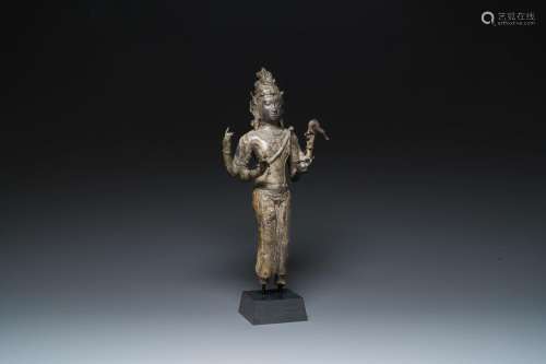 A Javanese bronze Majapahit sculpture of the god Shiva, Indo...