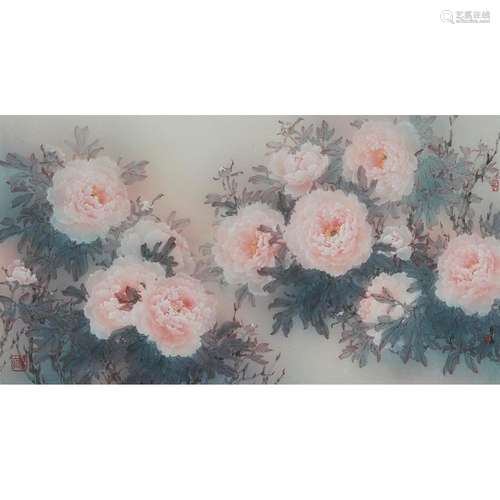 He Baili (Paklee Ho, B. 1945), Pink Peonies, 何百里 (1945- )...