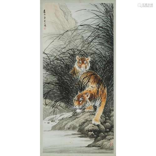 Fang Yi (1889-1979), Tigers Descending a Mountain, 房毅(1889...