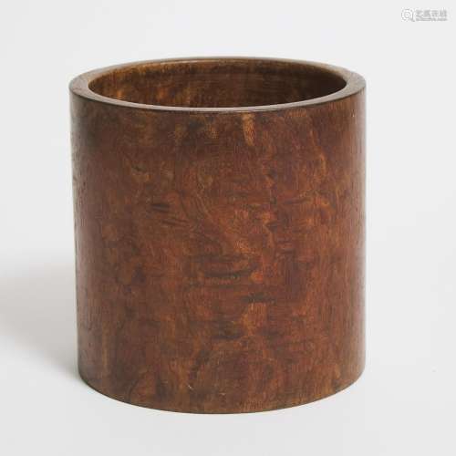 A Large Huali Rosewood Brush Pot, Qing Dynasty, 清 黄花梨笔筒...
