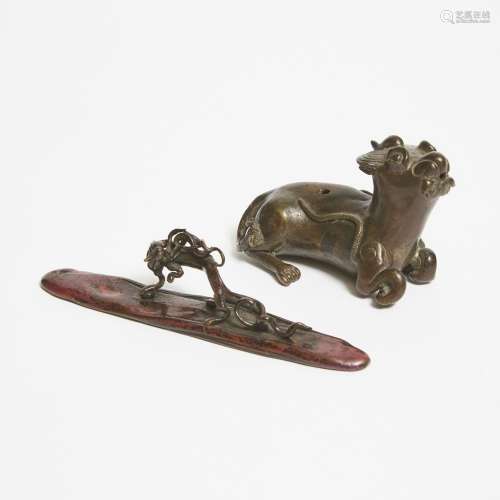 A Bronze 'Mythical Beast' Water Dropper, 17th/18th Century, ...
