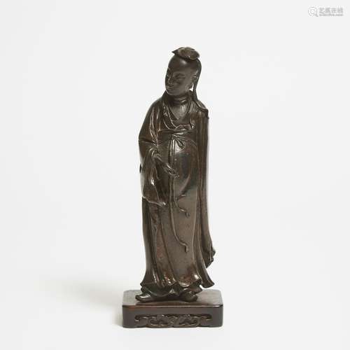 A Bronze Figure of a Youthful Scholar, Ming Dynasty (1368-16...