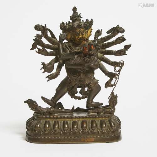 An Imperial Parcel Gilt Copper Alloy Figure of Chakrasamvara...