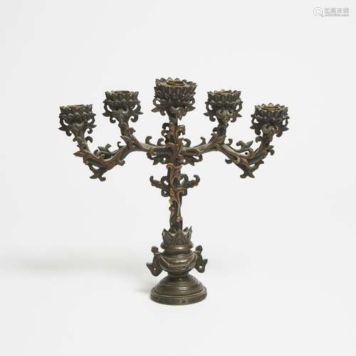 A Cast Bronze Stand for a Buddha Assembly, Xuande Mark, Mid ...