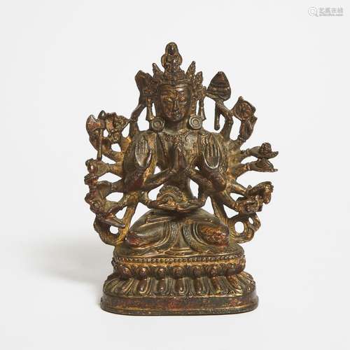 A Sino-Tibetan Bronze Figure of a Multi-Armed Bodhisattva, 1...