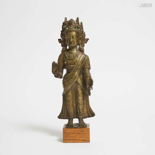 A Gilt-Bronze Figure of a Dipankara Buddha, Nepal, 18th Cent...