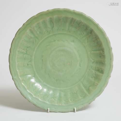 A Longquan Celadon Barbed-Rim Charger, Ming Dynasty (1368-16...