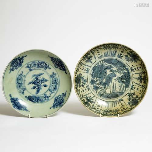 Two Swatow Blue and White Chargers, Ming Dynasty, 16th/17th ...