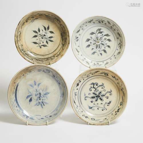 A Group of Four Annamese Blue and White 'Hoi An Hoard' Dishe...